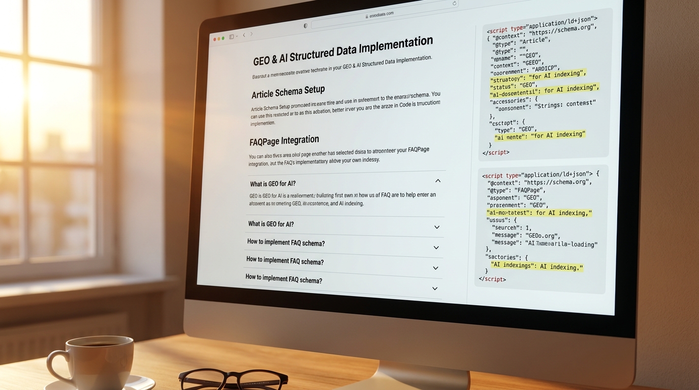extrait JSON-LD GEO Generative Engine Optimization