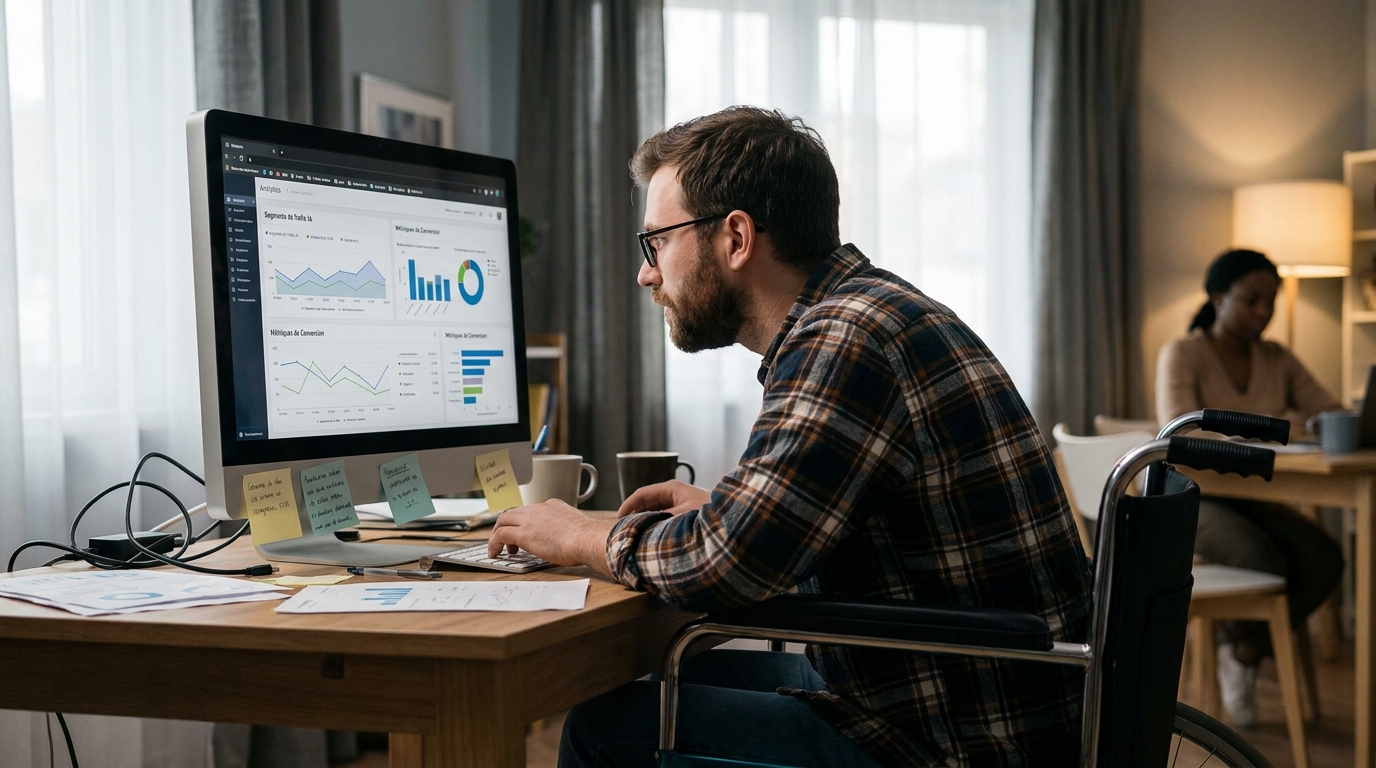 tableau de bord analytics avec segments de trafic IA isolés et métriques de conversion