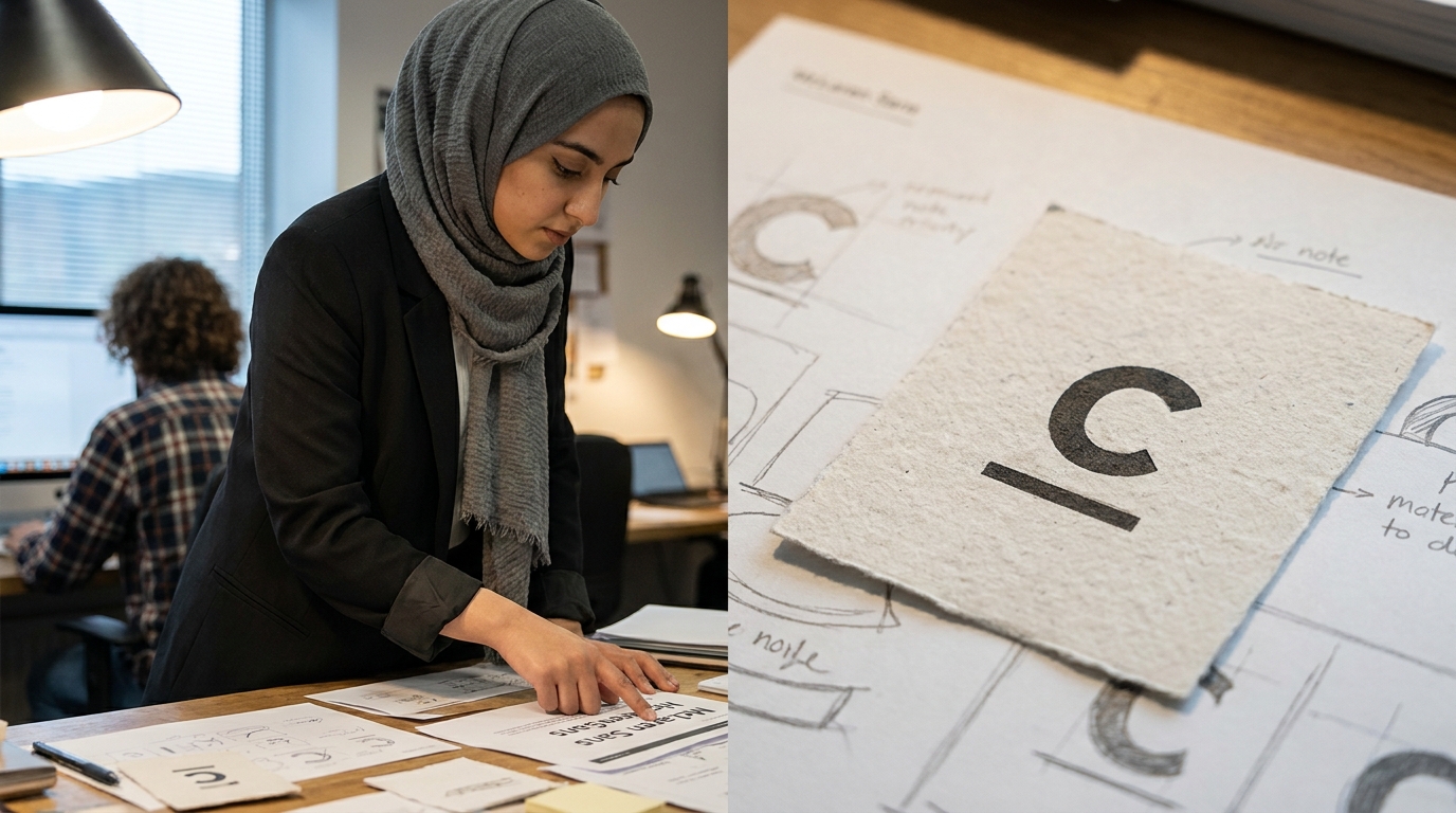 détail typographique du 'c' souligné dans le wordmark McLaren Sans