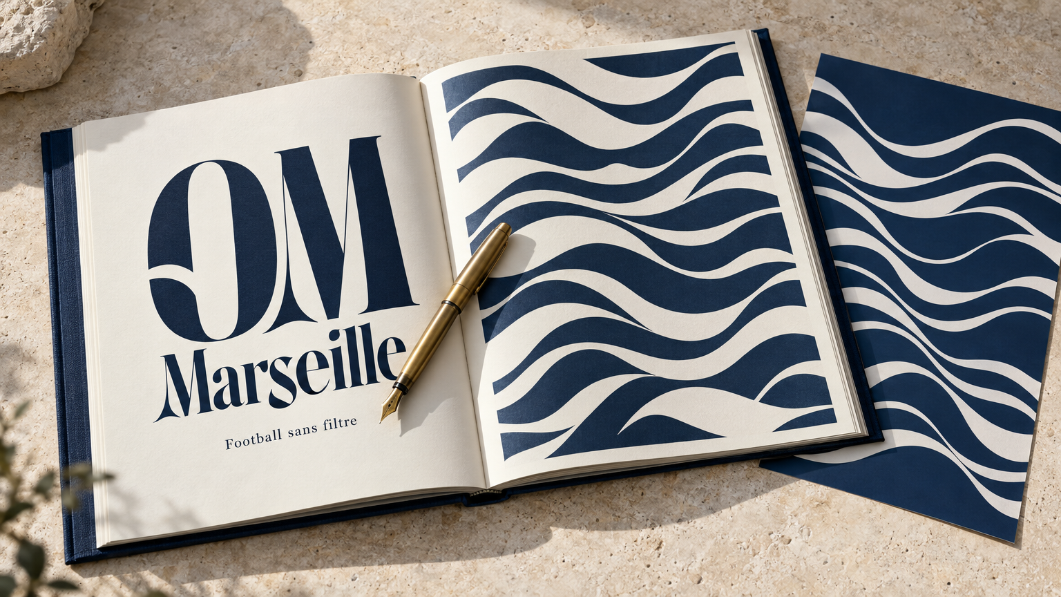 Illustration éditoriale : OM rebrand 2026 : typographie propriétaire, nouveau site et nouvelle app — ce que la refonte du club enseigne sur l'identité de marque