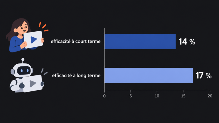 Graphique : efficacité à court terme 14 % ; efficacité à long terme 17 %